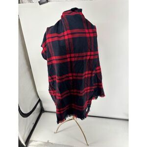 Abercrombie & Fitch Red Black Plaid Blanket Scarf